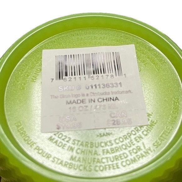 Starbucks Glow in Dark Lemongrass Studded Tumbler 16 oz Cup Straw 2022 New Gift - Picture 4 of 9